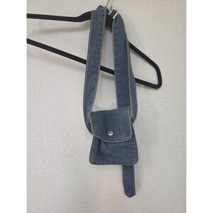 Denim Belt Bag Blue Solid Fanny Pack Streetwear Crossbody Sling Waist